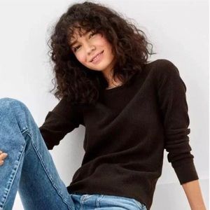 American Eagle Outfitters Waffle Knit Layering Tee Long Sleeve Thermal Top